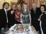 Moreno Amantini e Angela Melillo con i titolari del ristorante
