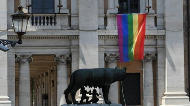 Bandiera Rainbow Campidoglio