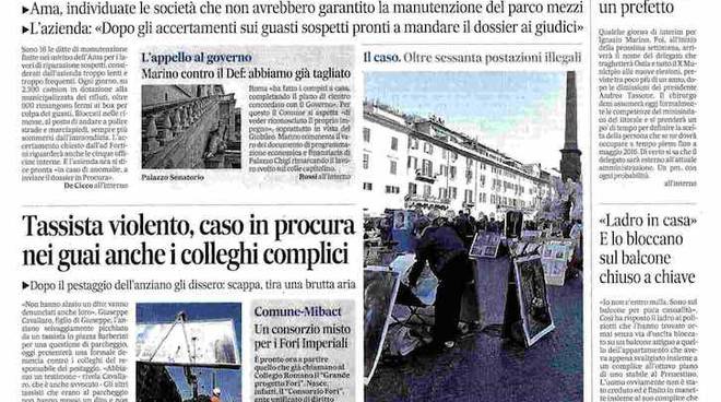Il Messaggero, Cronaca di Roma Prima Pagina, 8 Aprile 2015