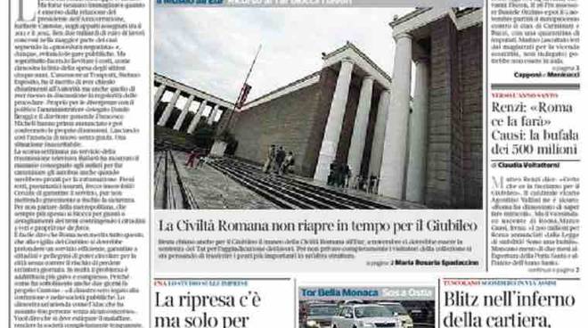 Corriere della Sera Cronaca di Roma – Prima Pagina 20 Ottobre 2015