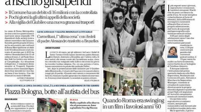 La Repubblica Cronaca di Roma – Prima Pagina 20 Ottobre 2015